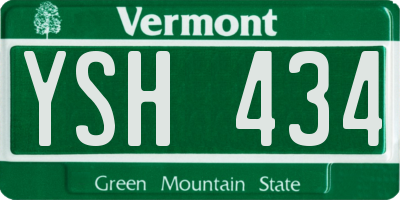 VT license plate YSH434