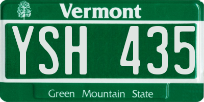VT license plate YSH435