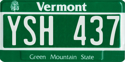 VT license plate YSH437