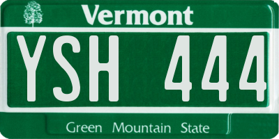 VT license plate YSH444