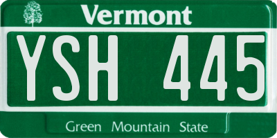 VT license plate YSH445