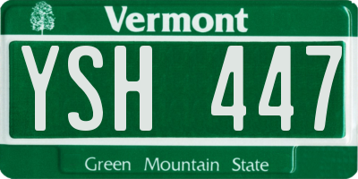 VT license plate YSH447