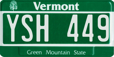 VT license plate YSH449