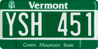 VT license plate YSH451