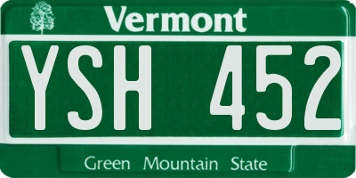 VT license plate YSH452