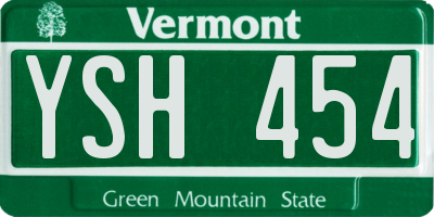 VT license plate YSH454