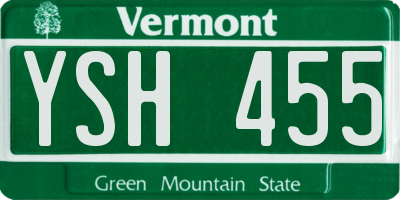 VT license plate YSH455