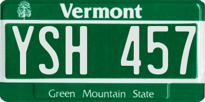 VT license plate YSH457