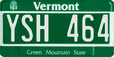 VT license plate YSH464