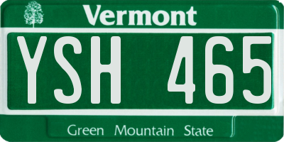 VT license plate YSH465
