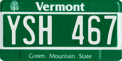 VT license plate YSH467
