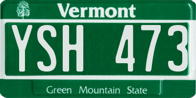 VT license plate YSH473