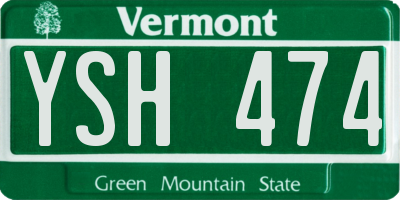 VT license plate YSH474