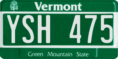 VT license plate YSH475