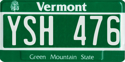 VT license plate YSH476