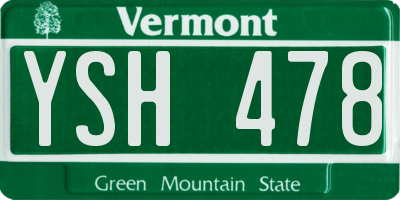 VT license plate YSH478
