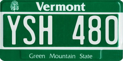 VT license plate YSH480