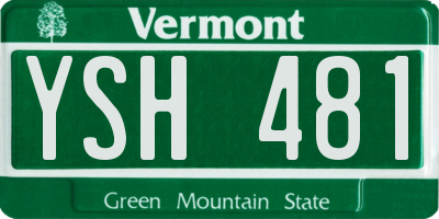 VT license plate YSH481