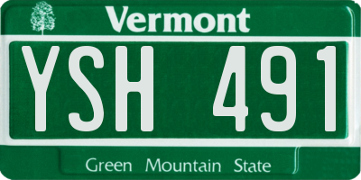 VT license plate YSH491