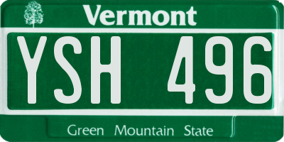 VT license plate YSH496