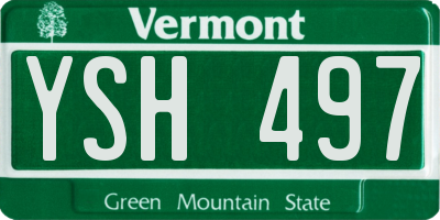 VT license plate YSH497