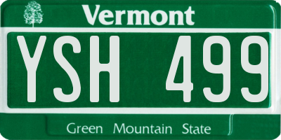 VT license plate YSH499
