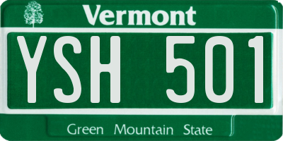 VT license plate YSH501