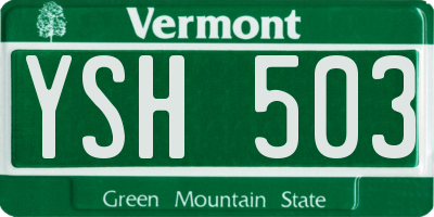 VT license plate YSH503