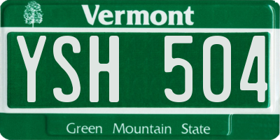 VT license plate YSH504