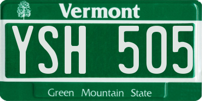 VT license plate YSH505