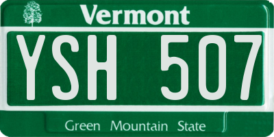 VT license plate YSH507