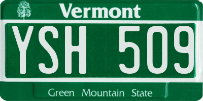VT license plate YSH509