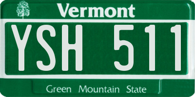 VT license plate YSH511