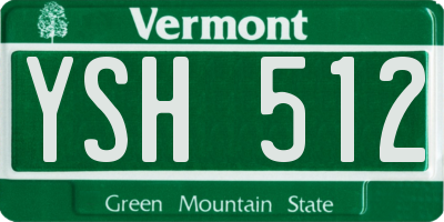 VT license plate YSH512
