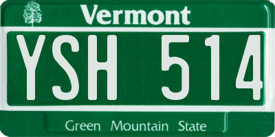 VT license plate YSH514