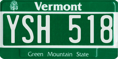 VT license plate YSH518