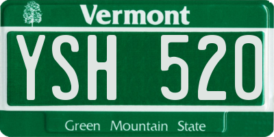 VT license plate YSH520