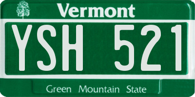VT license plate YSH521