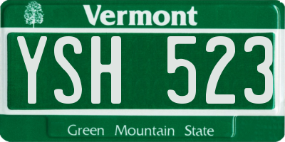 VT license plate YSH523