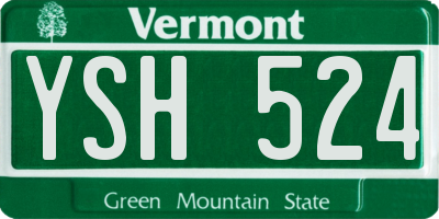 VT license plate YSH524