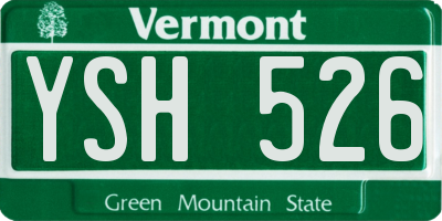 VT license plate YSH526