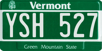 VT license plate YSH527