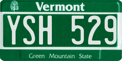 VT license plate YSH529