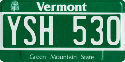 VT license plate YSH530