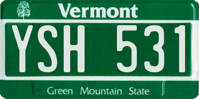 VT license plate YSH531