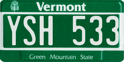VT license plate YSH533