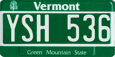 VT license plate YSH536