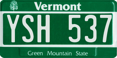 VT license plate YSH537
