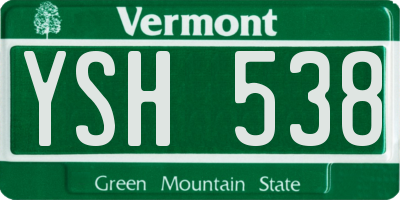 VT license plate YSH538