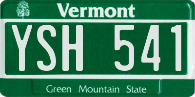 VT license plate YSH541